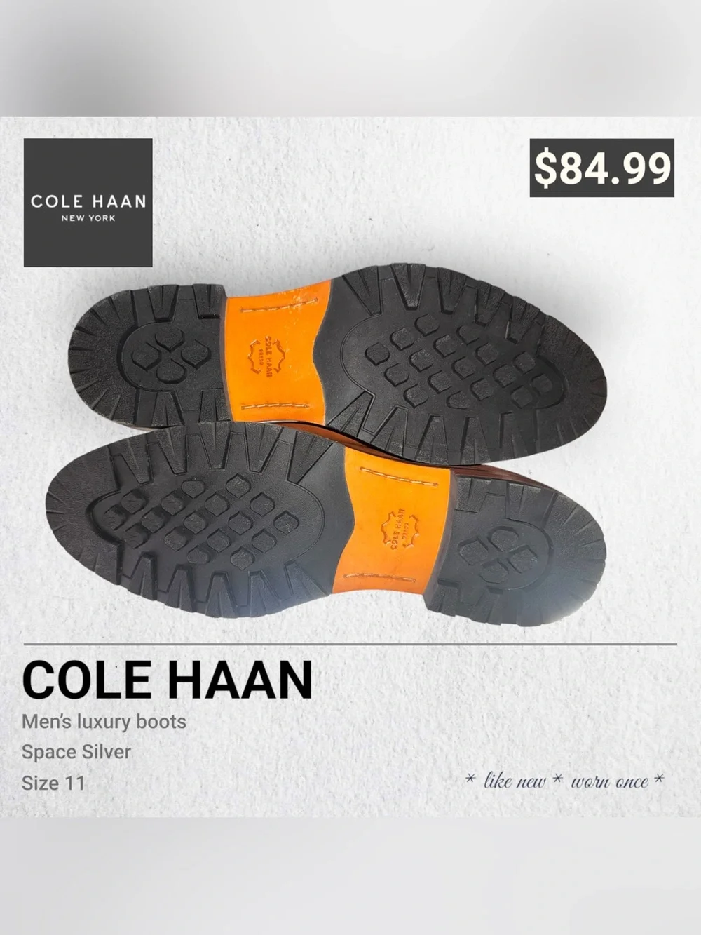 Cole Haan Men's Cognac Leather Chukka Boots